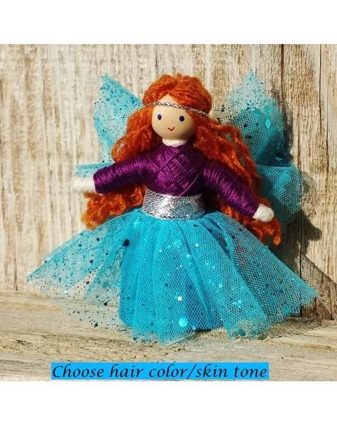 Sparkle Fairy Blue & Purple - Tan Skin brown hair # 2