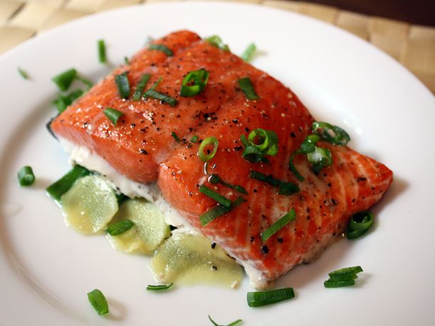 Dinner Tonight: Slow Cooked Salmon with Ginger and Scallion Recipe