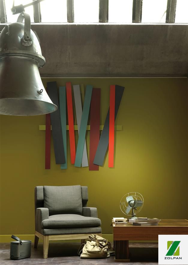 Un mois, une couleur Octobre, Le mur Bronze souligne le relief des planches de...