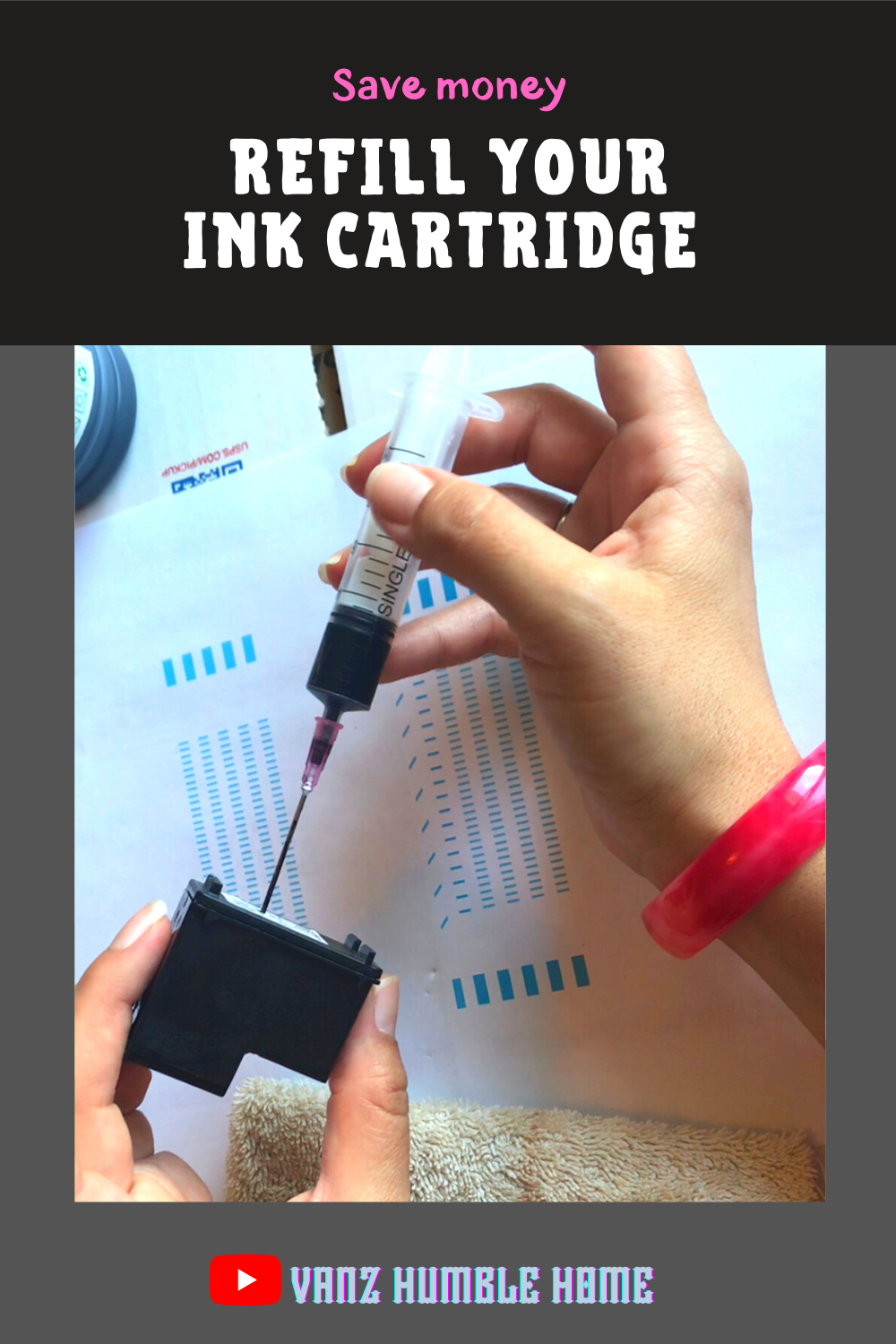 HOW TO REFILL YOUR PRINTER INK CARTRIDGE & SAVE MONEY. EASY STEP BY STEP INSTRUCTIONS.