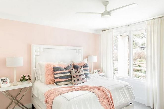 37+The Upside To Pink Grey Gold Bedroom Girl Rooms Accent Walls 16 - #