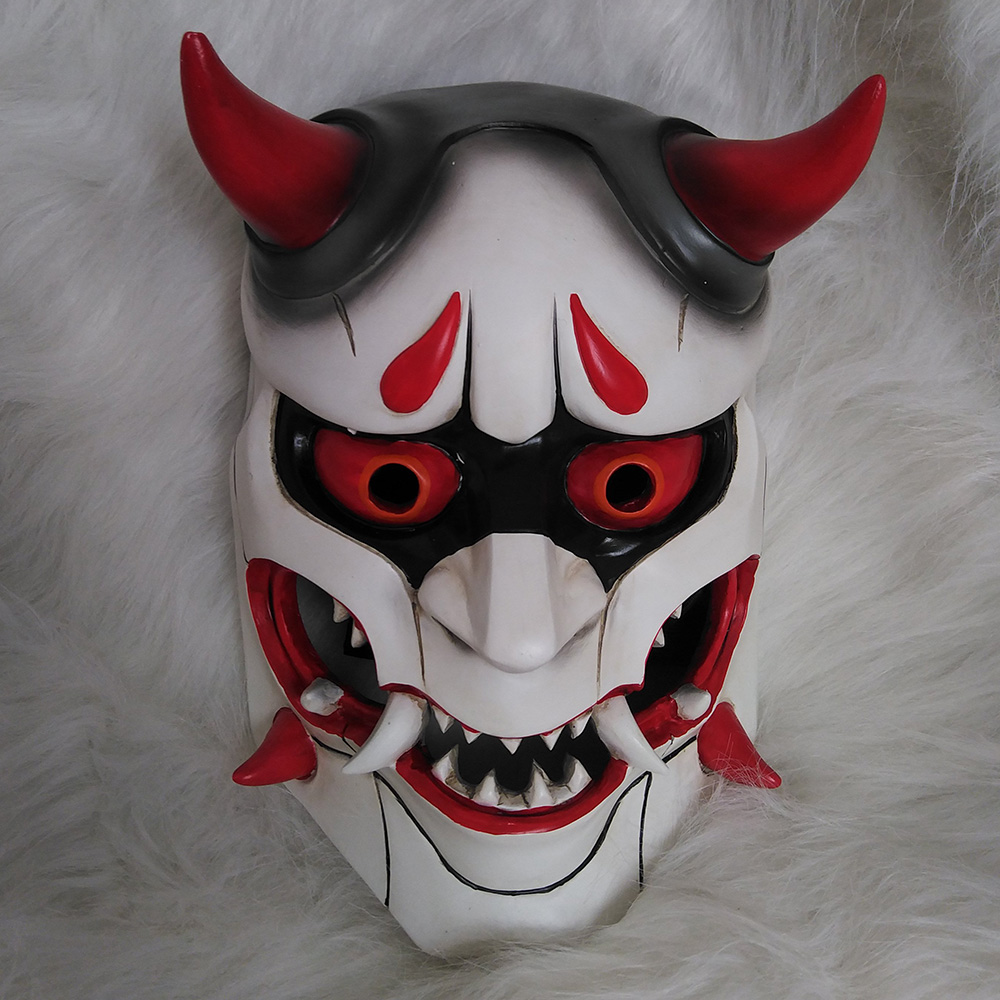 Genji Skin Oni Mask Halloween Fancy Mask Cosplay Prop Collection Fiberglass