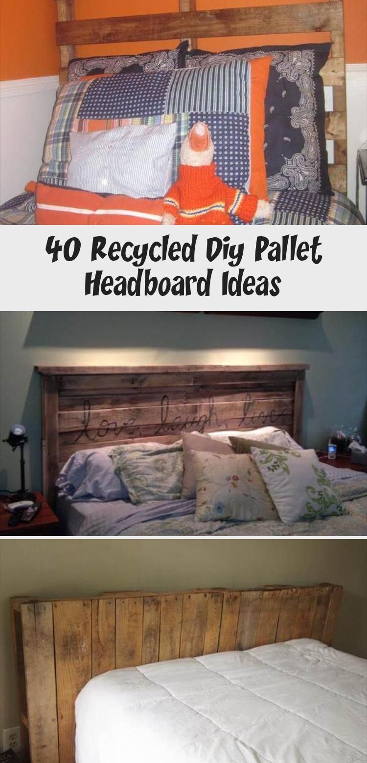 40 Recycled Diy Pallet Headboard Ideas - Pinokyo #palletheadboards