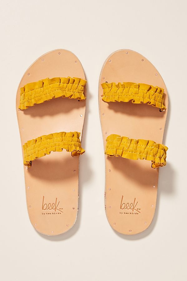 Beek x Anthropologie Dipper Slide Sandals | Quality leather sandals, Womens sandals, Slide sandals