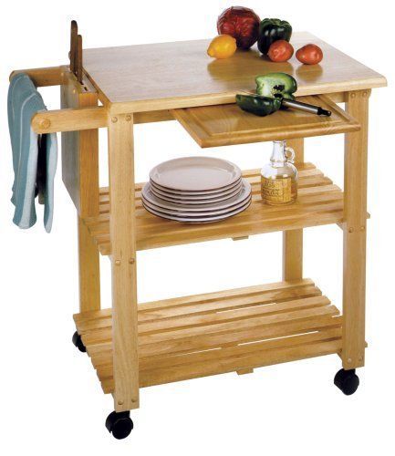 Kitchen Prep Table Cart Rolling Wood Storage Shelves Butcher Block Kitchen Prep Table Cart Rolling Wood Storage Shelves Butcher Block Cutting Board Winsome