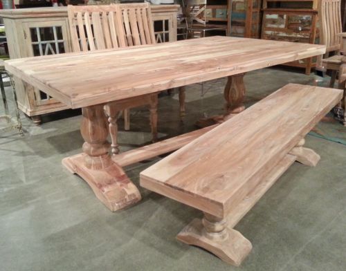 Details About 76 Solid Acacia Wood Double Pedestal Trestle Details About 76 Solid Acacia Wood Double Pedestal Trestle