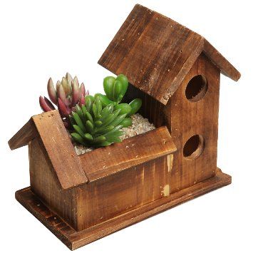 Small Rustic Style Bird House Design Brown Wood Small Rustic Style Bird House Design Brown Wood
