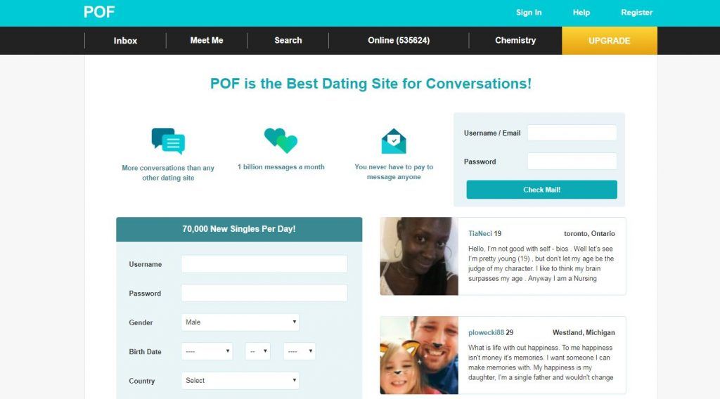 free login dating site