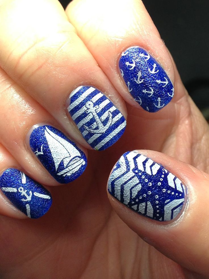 Blue Nautical Nail Art Nails ♡ Pinterest Nails, Nautical blue nautical nail art - Blue Nautical Nail Art Nails ♡ Pinterest Nails, Nautical