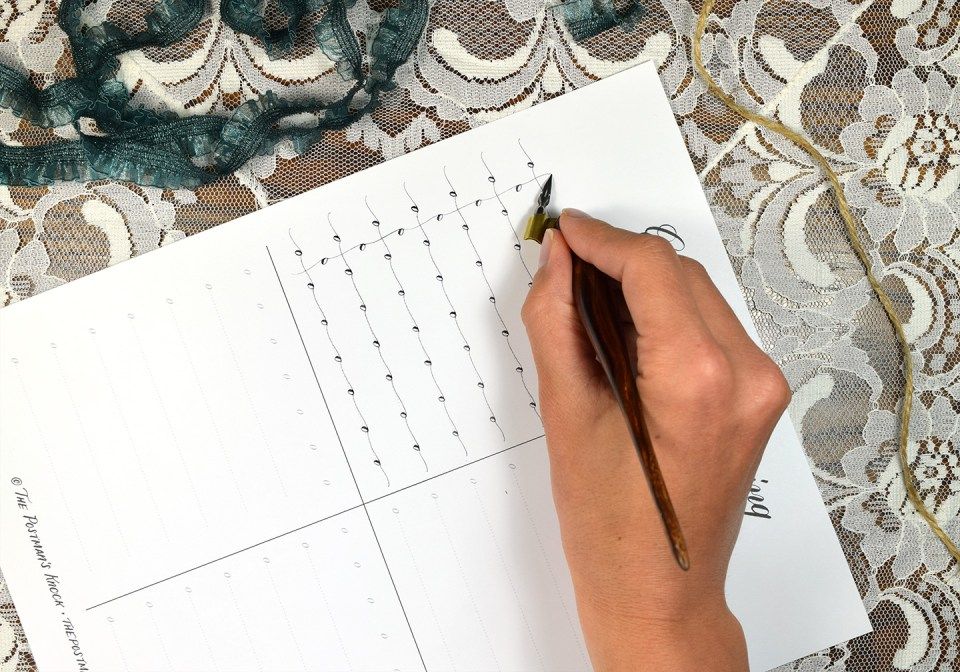 Free Calligraphy Spacing Cross Drills Worksheet The Postman's Knock Calligraphy Worksheet
