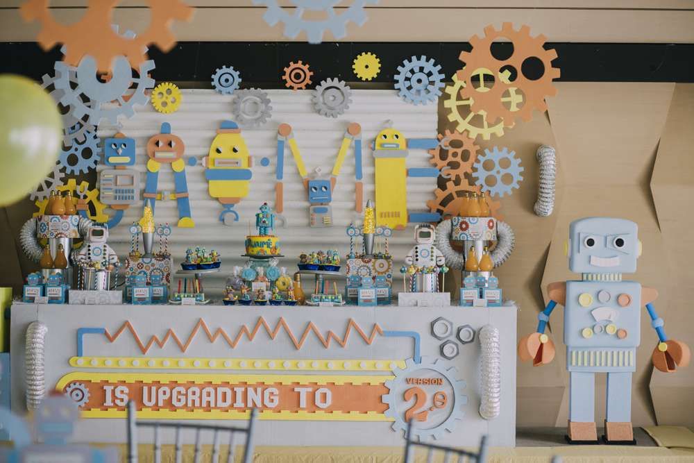 Robots Birthday Party Ideas Photo 1 Of 62 Robot Birthday Party Robot Party Monster Birthday Parties Robots Birthday Party Ideas Photo 1 Of 62 Robot Birthday Party Robot Party Monster Birthday Parties