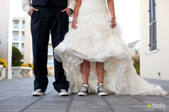 converse on wedding day