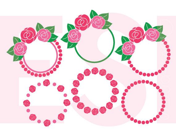 Download Flower Monogram svg, DXF, EPS, PNG, Rose svg, Summer svg ...