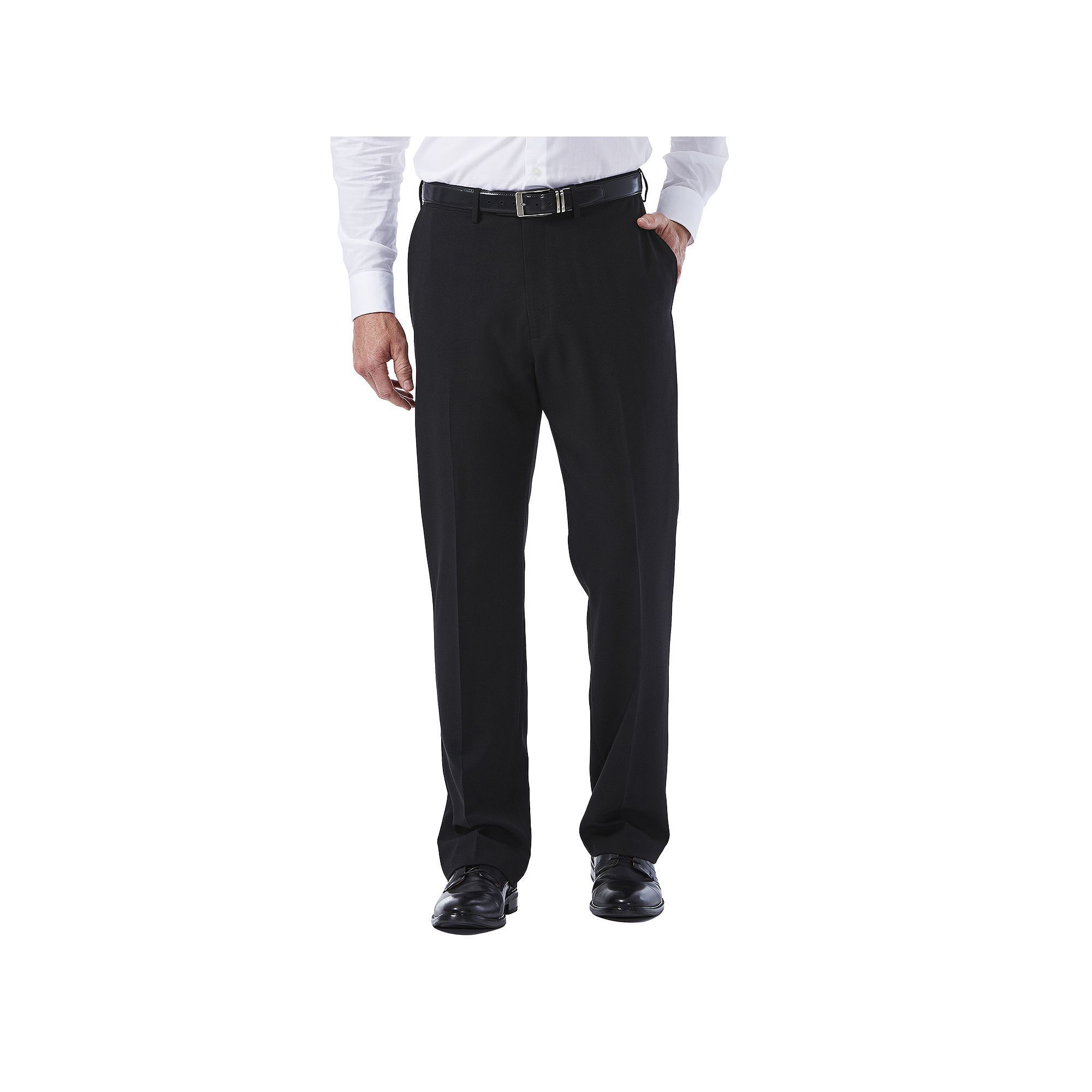 Haggar Mens Big /& Tall Eclo Tonal Plaid Classic-Fit Plain-Front Pant