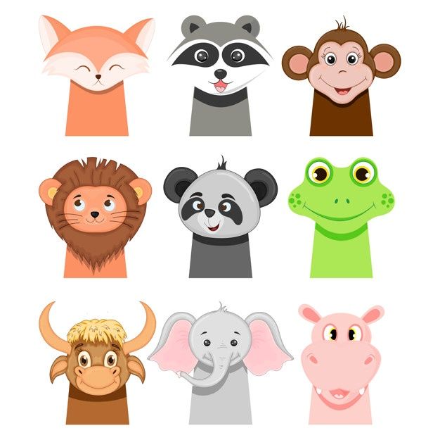Portrety zabawnych zwierząt dla dzieci na białym tle. styl kreskówkowy. | Premium Wektor Kawaii, Akita, Freepik, Family Guy, Comics, Fictional Characters, Country, Animals, Feltro