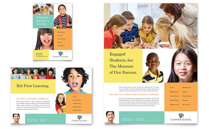 charter school flyer and ad template design by stocklayouts annual printing ads templates