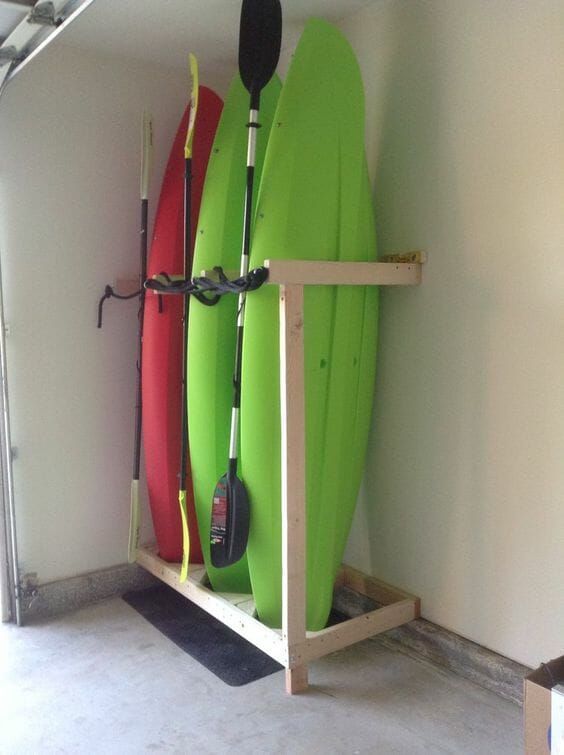 Get organized with these diy garage storage ideas. Here are 20 ways to optimize your space and make your garage as functional as possible. Diy Garage Storage, Shed Storage, Storage Ideas, Canoe Storage, Garage Decor, Storage Shelving, Shelving Units, Storage Cabinets, Storage Hacks