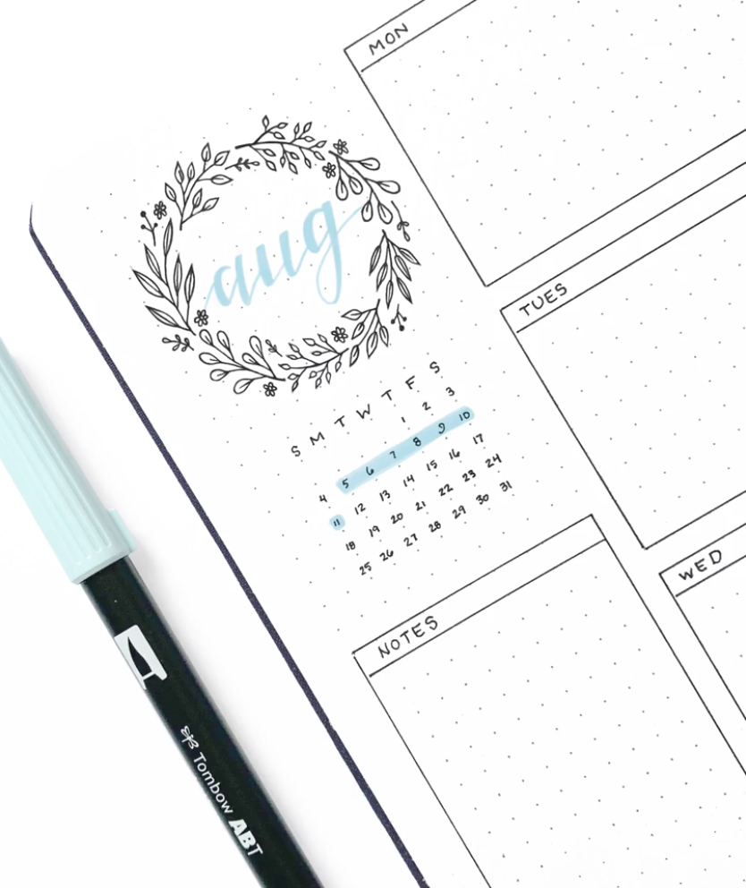 August bullet journal details #augustbulletjournal