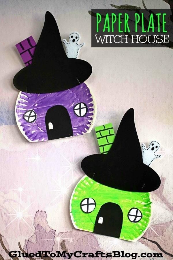 Wickedly Easy - Paper Plate Witch House Craft For Kids