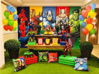 Superman Birthday Party, Avenger Birthday Party, Avengers Birthday, Baby Boy 1st Birthday, Spiderman Birthday, Superhero Party, 4th Birthday Parties, Birthday Party Themes, Avengers Party Decorations