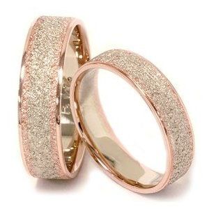 Verighete Aur Roz Cu Praf De Diamante Weeding Prsteny Snubní