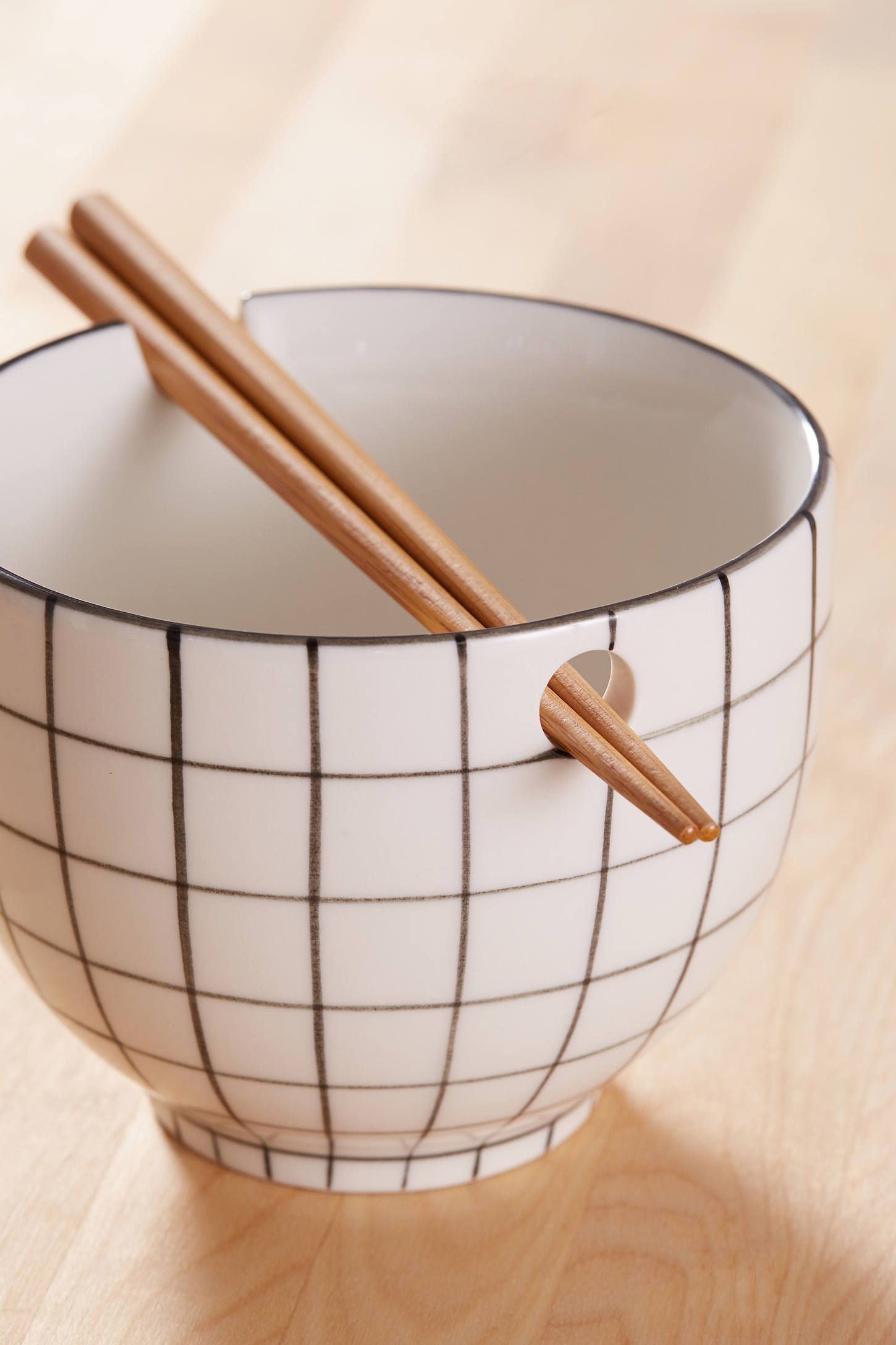 Usumovein Medallion Noodle Chopsticks Bowl Chopsticks Stylish Dorm Room Blue Medallion