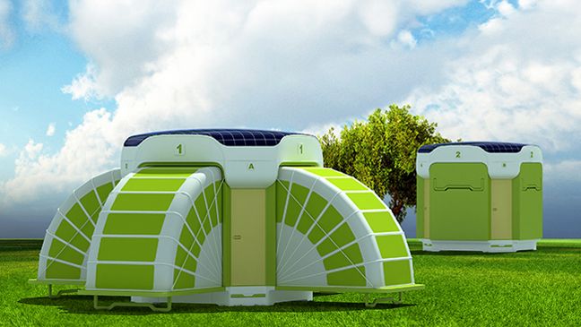 This Foldable Spacious Self-Sufficient Module Easily Accommodates up to Eight People
