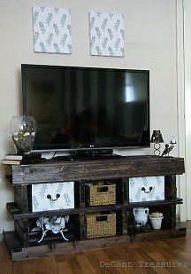 Inspired pallet wood TV console