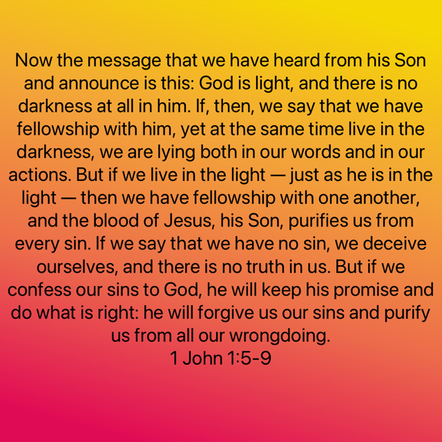 1 John 1 5 9 Now The Message That We Have Heard From His Son And 1 John 1 5 9 Now The Message That We Have Heard From His Son And