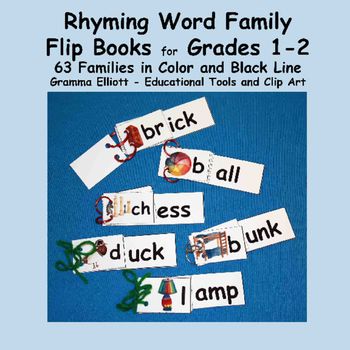 Rhyming Activities Flip Books for First and Second Grades