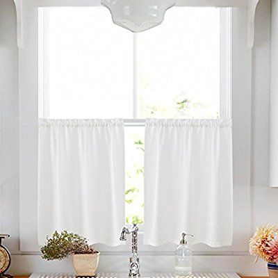 Privacy Thick Kitchen Tiers Semi Sheer Café Curtains Rod Pocket Privacy Thick Kitchen Tiers Semi Sheer Café Curtains Rod Pocket Casual Weave Textured Half Window For Bathroom 45 L White Ca Home