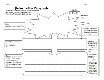 005 Writing an Introduction Paragraph Graphic Organizer 005 Writing an Introduction Paragraph Graphic Organizer