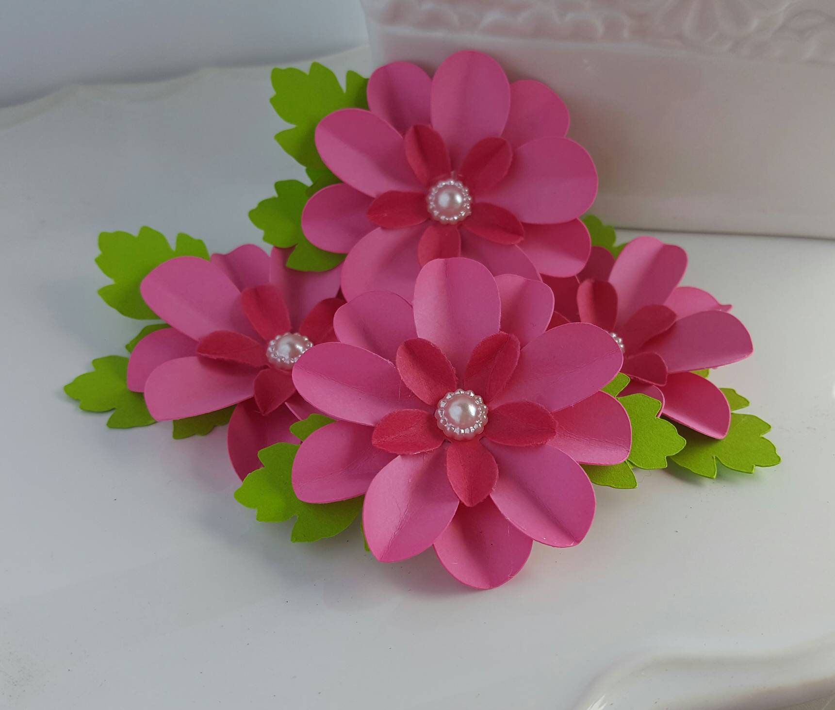 handmade paper flowers chic white scrapbook paper flower embellishment