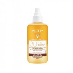 Prima apa de protectie solara Vichy cu un spectru larg de filtre si o textura reconfortanta. Formula inovatare, hipoalergenica, cu protectie ridicata. Deodorant, Vichy Capital Soleil, La Roche Posay Anthelios, Spray, Nuxe, Fragrance Parfum, Cleaning Supplies, Shampoo, Protection