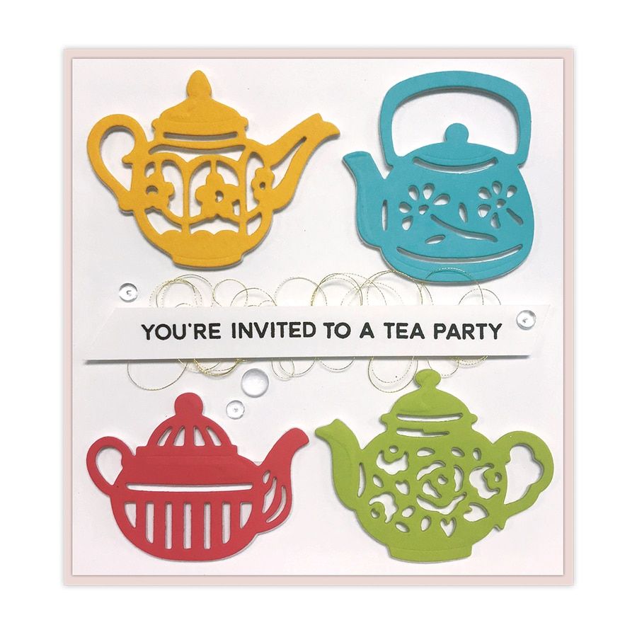 Shapeabilities Tea Pots Etched Dies Cuppa Coffee, Cuppa Tea Collection by Sharyn Sowell #cuppatea