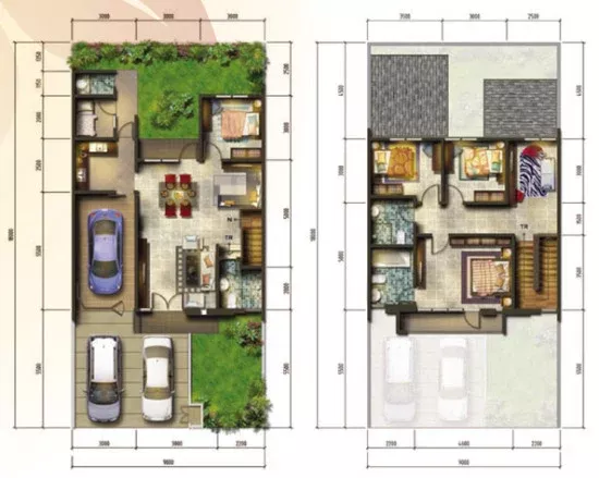 16 Denah rumah minimalis ukuran 9x18 meter 5 kamar tidur 2 lantai Floor Plan Layout, Home Goods, House Plans, Floor Plans, Flooring, How To Plan, Simple, Plants, Houses