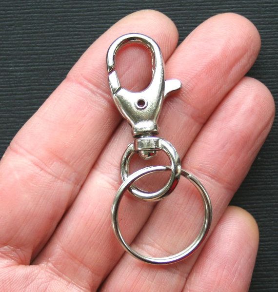 5 Key Chain Rings with Large Lobster Swivel by BohemianFindings | Key