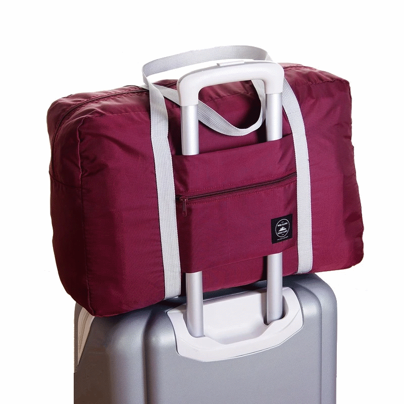 Waterproof Folding Travel Luggage Duffle Storage Bag Tote Outdoor Wine Red