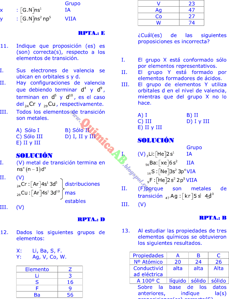 tabla peridica problemas resueltos tipo examen de ingreso a la universidad qumica paso a paso - Test De Tabla Periodica De Los Elementos Quimicos tabla peridica problemas resueltos tipo examen de ingreso a la universidad qumica paso a paso - Test De Tabla Periodica De Los Elementos Quimicos