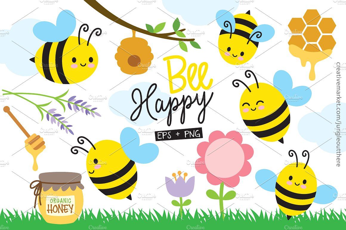 Honey Bee Vector Illustration | Bee clipart, Clip art, Bee ...