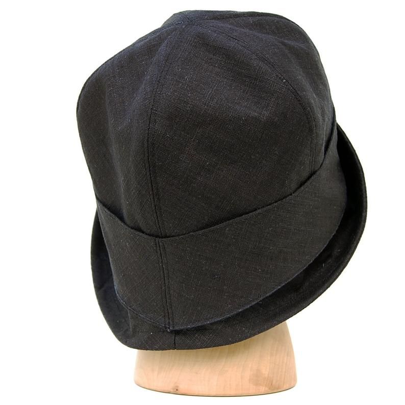 French flapper hat Gift for mom Sun hat Womens sun hat linen womens clothing Handmade black linen cloche hat 1920s cloche hats