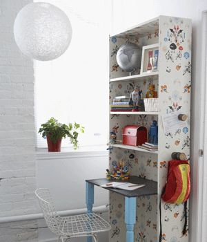 How To Make A Diy String Light Fixture And Bookcase Desk Diy Bookcase Desk This Would Make A Nice Craft If You Can Use