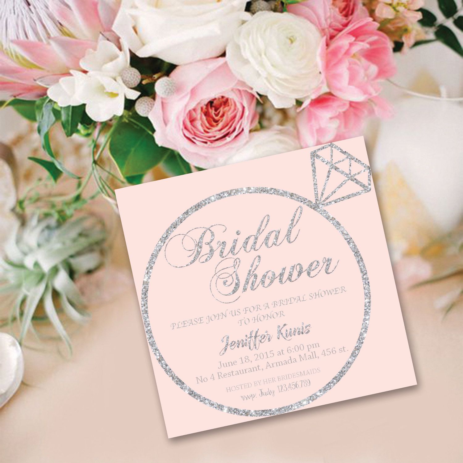 Blush Pink Mint Lilac Cream White & Silver Bridal Shower Blush Pink Mint Lilac Cream White & Silver Bridal Shower