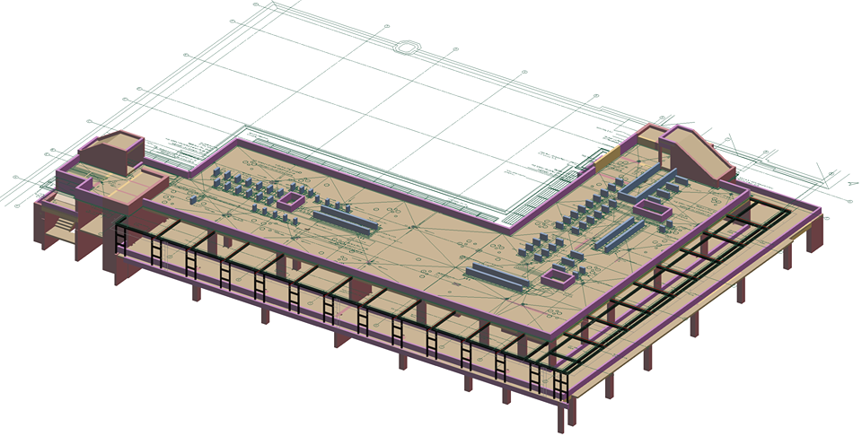 Steel Pergola Polygraphia Office Center Sofia 3d Bim Modeling
