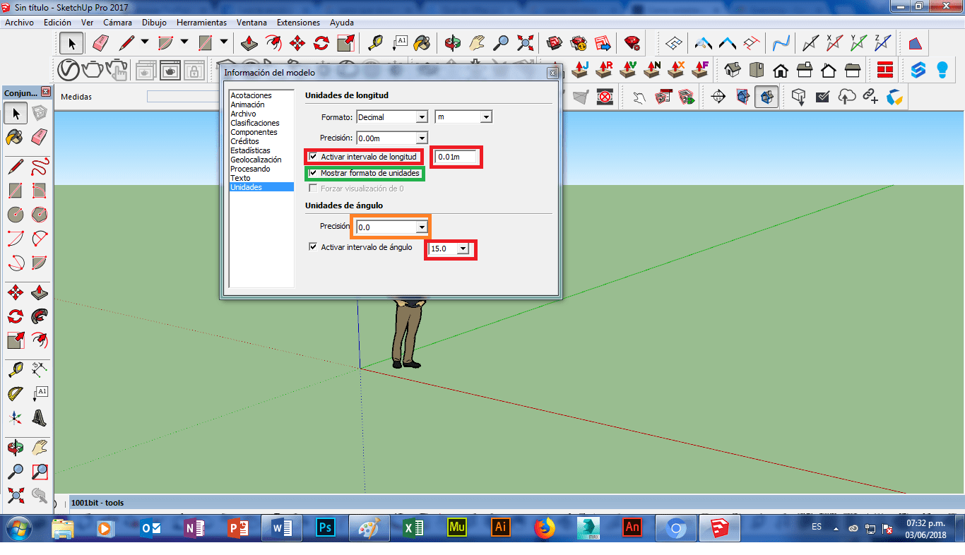 Como Cambiar Medidas En Sketchup 2018 Study Map Map Screenshot
