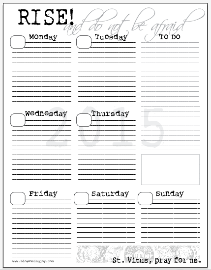 Weekly Planner 2015 - FREE DOWNLOAD