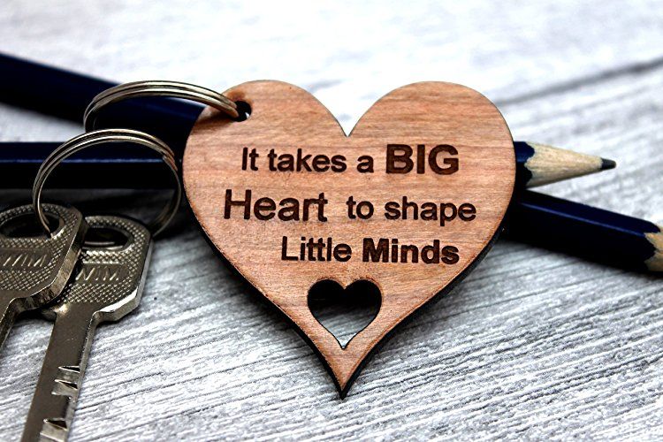 Download MadeAt94 Heart Shaped Teacher Gift Keyring Personalised ...