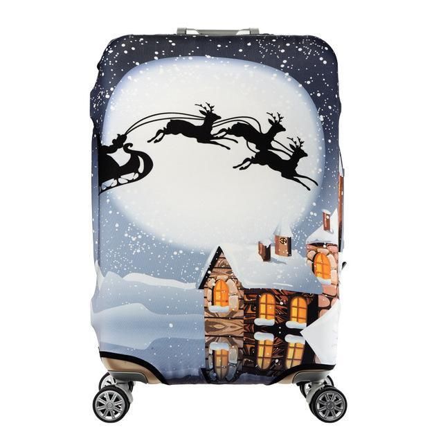 Suitcase Cover Santa Clau And Deer Luggage Cover Travel Case Bag Protector for Kid Girls