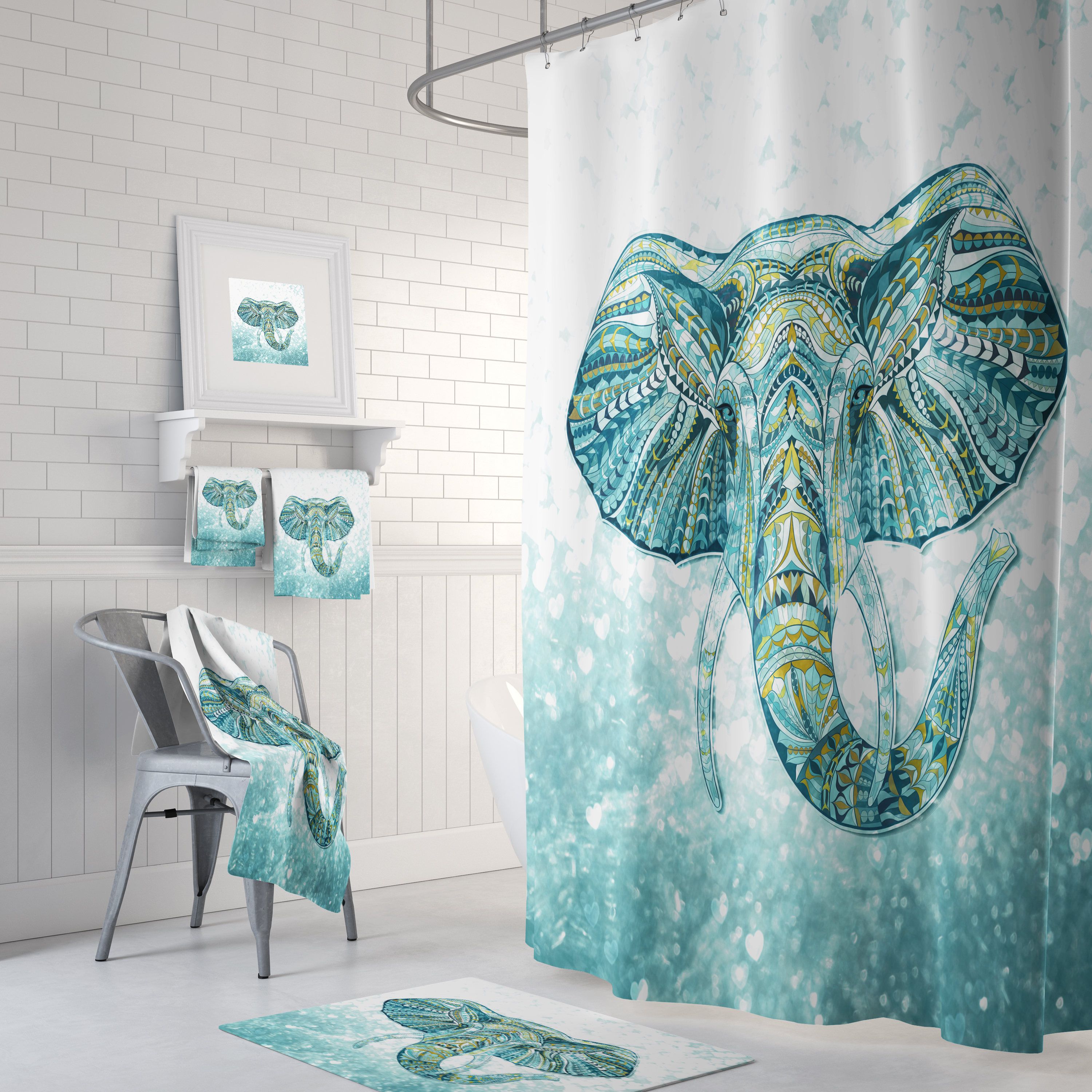 Pin by Folk N Funky on Home sweet home Elephant shower curtains
