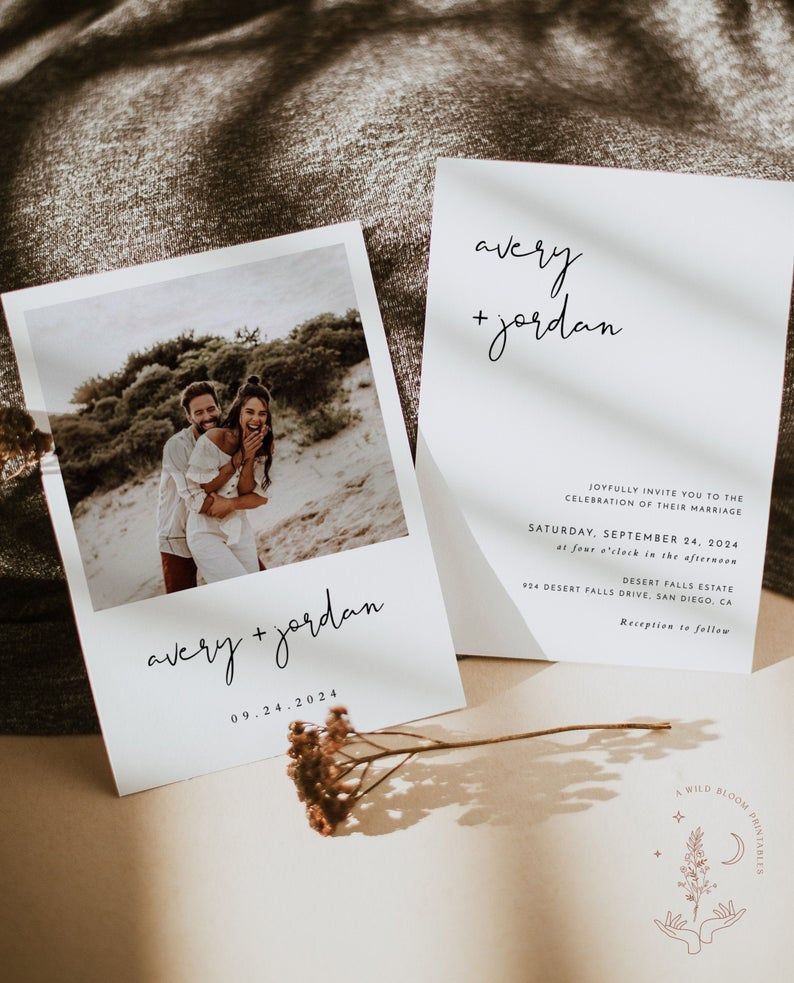 Photo Wedding Invitations, Minimalist Wedding Invitations, Wedding Stationary, Wedding Invitation Templates, Wedding Invitation Inspiration, Engagement Party Invitations, Modern Wedding Inspiration, Weding Invitation Ideas, Online Wedding Invitation